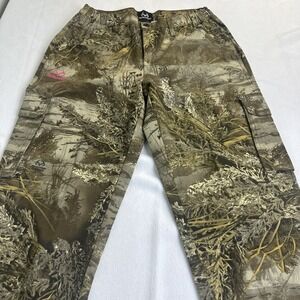 Realtree Xtra Camo Cargo Pants with Pink Logo - Size Medium- Pink Logo